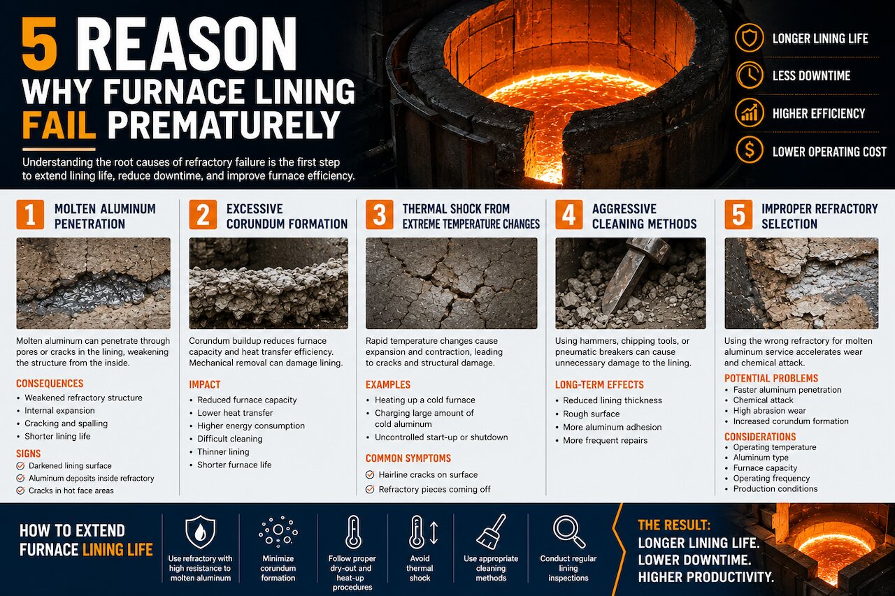 Read more about the article 5 Reasons Why Furnace Linings Fail Prematurely